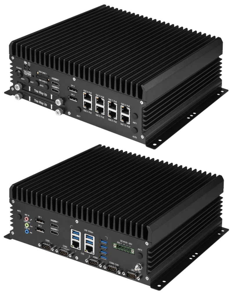 FleetPC-13-RTX2000 Car-PC (Intel Core i9-14900T, 9-60V Automotive Powersupply, 2x LAN, 2x HDMI, 2x dP) [<b>FANLESS</b>]