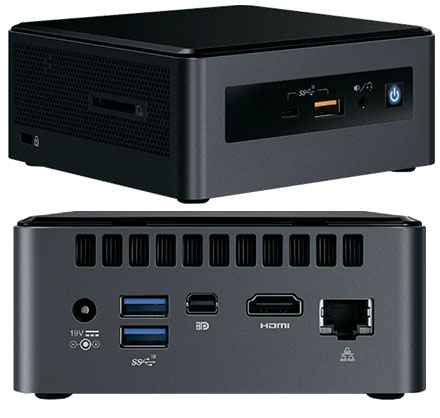 Intel NUC8I5INHJA (Intel Core i5-8265U, 8GB RAM, 16GB Optane SSD, 1TB 2,5" HDD, Radeon 540X, <b>Win 10 Home</b>)