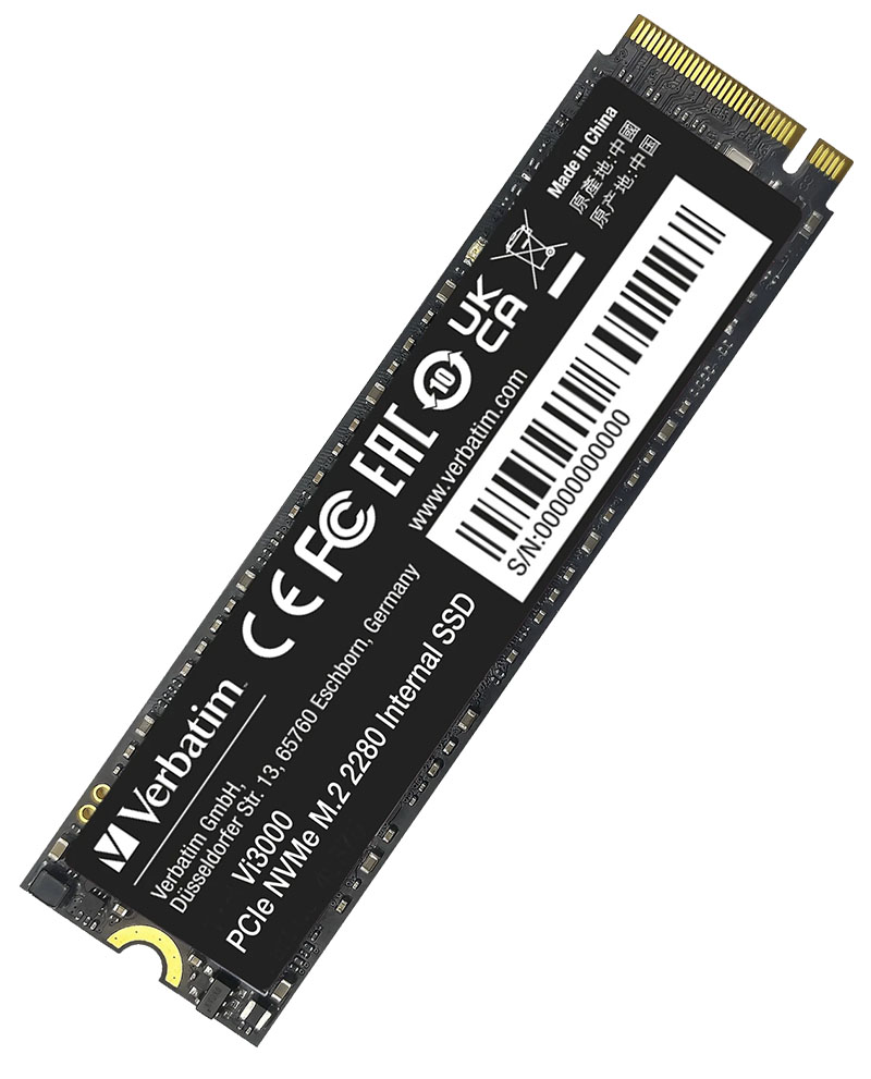 Verbatim Vi3000 PCIe NVMe <b>256 GB</b> SSD, M.2 2280 / M-Key / PCIe 3.0 x4